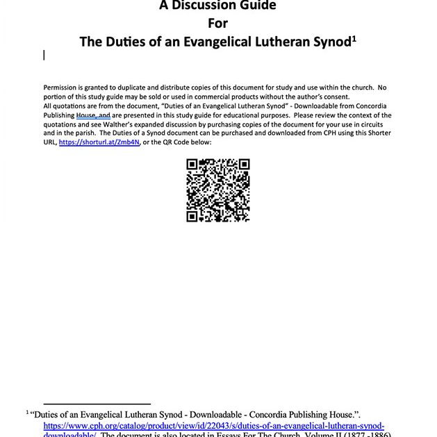 The Duties of an Evangelical Synod